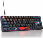 M&auml;nguklaviatuur mehaaniline 60 protsenti, Mini klaviatuur 65 protsenti Amer&iuml;ka QWERTY, 68 klahvi klaviatuur Rainbow taustavalgustusega PC Gamerile (GT68-Rainbow/BlueSamurai-B)