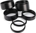 Telescope Spacer Rings Photography Extension Tubes Black Aluminium Alloy 8-Piece Set 3 5 7 10 12 15 20 30 mm Lens Adapter Ring Extension Tube Astronomical