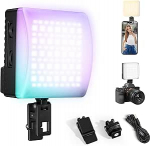 10W mobiiltelefoni valgus, ULANZI C10RGB videovalgus Selfie, 84 LED, 3300 mAh aku, fotokaamera RGB t&auml;isv&auml;rvirežiim, 1800K-9000K kaasaskantav monitorilamp koos klambri ja k&uuml;lma kinga hoidjaga mobiiltelefoni jaoks
