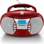 Karcher RR 5025-R kaasaskantav CD-raadio (CD-m&auml;ngija, FM-raadio, aku / AC, AUX-in) punane