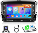 2+64G Motorsi autoraadio VW Seat Passat Golf 5 6 Polo Skoda koos Carplay Android autoga, 7-tolline Android 15 Stereoraadio GPS/WLAN/Bluetooth/EQ/FM/RDS/Type C & USB+ AHD tagurduskaamera, mikrofoniga