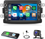 2+64G Android autoradio Dacia Logan/DOKKER/Duster/Sandero/Lodgy juhtmevaba Carplay/Android auto, 7-tolline puuteekraaniga Navi/WiFi/FM/RDS/SWC/Canbus/BT/EQ+AHD kaamera + mikrofon