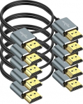 Twozoh Ultra Thin 4K HDMI kaabel, 0,5 m, 5 tk, &otilde;huke, paindlik, &otilde;huke, HDMI 2.0 tugi, 4K/60 Hz, 18 Gbps, s&uuml;learvutitele, monitoridele, PS5, PS4, Xbox One, Fire TV-le.