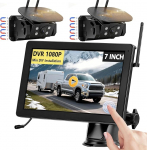 Traadita p&auml;ikesemagnetiline tagurduskaamera VASTEND 7-tolline 1080P puutetundlik IPS monitor, 9600 mAh aku, 1 minutiline seadistamine, IP69 veekindlad tagurduskaamerad matkaautodele, haagistele, veoautodele, veoautodele