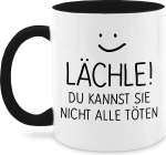 Mug 325 ml - Statement - Smile Du kann sie nicht alle t&ouml;ten - 325 ml - Black - Coffee Cups Sayings Statements Coffee Cup Statement Mug Happy New Year with