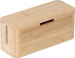 Relaxdays kaablikarp elektripistikule, bambus, magnetiline kaas, HBT 14,5 x 34 x 11 cm, peidab kaablid, pistikupesa kast, naturaalne