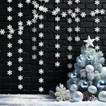 Cheerland Pearl White Snowflake Garland Dekoratsioon Set for Party Nursery Display Cabinet Decoration Baby Shower Christmas Carnival