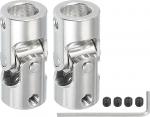 PATIKIL Universal Rotating Steering Shaft Shaft 8mm to 10mm Inner Diameter, 2pcs U Pivot Shaft Coupling U Joints Clutch Connector Accessories with M4 Robot