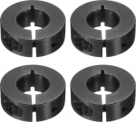 sourcing map Einzelne geteilte Schaftmanschette, 17 mm Bohrung, einteiliger Spannkragen, 35 mm Au&szlig;endurchmesser, 13 mm Dicke, Schwarzoxid-Schlossbundklemme mit Stellschrauben (1045 Stahl), 4 St&uuml;ck