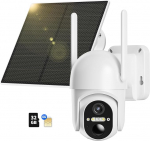 NUASI 4G LTE Surveillance Camera Outdoor Battery with SIM Card & 32GB Memory Card, 2K Wireless Solar PTZ Camera Outdoor Without WiFi, Colour Night Vision, 355&deg;/100&deg; Swivel, PIR Detection, 2-Way Audio,