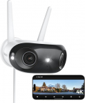 Reolink 4K Wi-Fi 6 v&auml;livalvekaamera 180&deg; panoraamvaatega, 2,4/5GHz kahesageduslik WiFi v&auml;likaamera, mis on varustatud &uuml;mbruskonna kaitsega, v&auml;rvilise &ouml;&ouml;n&auml;gemisega, nutika tuvastusega, 2-suunalise heliga, pistikupesaga, eliit WiFi