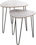 HAKU M&ouml;bel Side Table Set of 2 Concrete Look Black MDF Metal Dimensions W 40/48 cm x H 43/48 cm x D 40/48 cm Style: Modern