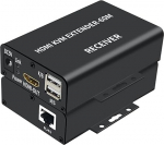 1080P HDTV 60M KVM Extender HDMI &uuml;hilduv USB-A klaviatuur hiir 3.5mm AUX alumiiniumsulamist CAT6 RJ45 LAN Ethernet Extender (60m)