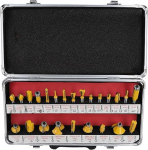 Walfront 24-osaline freespinkide komplekt, volframterasest sulamiga puidut&ouml;&ouml;tlemise freespinkide komplekt, 8mm varrega trimmimiseks, soonte tegemiseks, sobib professionaalidele ja DIY harrastajatele