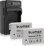 Blumax 2 x kaamera aku Canon LP-E8 laadur Canon kaamera LP-E8 aku koos toiteallika ja pistikuga autole