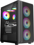 FUNSUNIK ionz KZ10 PC Gaming Case Mid-Tower ATX M/ATX karastatud klaasist k&uuml;lg koos 3 FRGB-ga