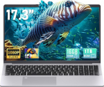 17,3-tolline s&uuml;learvuti FHD IPS Quad-Core N5095, 16GB RAM, 1TB SSD, s&otilde;rmej&auml;ljelugeja, valgustatud klaviatuur, HDMI, WiFi, Bluetooth, h&otilde;bedane s&uuml;learvuti kontorisse, koju, &otilde;pilastele, &auml;rile