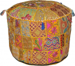 Sophia Art India Pouf Stool Vintage Patchwork kaunistatud Patchwork elutuba Ottomani kate, 22 X 14 tolli, ainult kate, t&auml;itematerjal ei ole lisatud