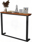 PEYNIR Schmaler Konsolentisch Heizk&ouml;rperregal zur Aufbewahrung und Dekoration, schmaler Beistelltisch f&uuml;r hinter die Couch, schmale Konsole f&uuml;r Flur/Wohnzimmer(Teak,L120xW25xH100cm)