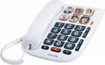 Alcatel Max 10 juhtmega telefon eakatele valge.