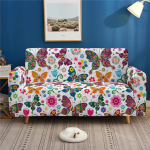 Surwin Diivanikate Diivanikatted 1 2 3 4-kohaline muster Elastne universaalne diivanikate Stretch kaitsev kate Diivanikate k&auml;etugede diivanile (Butterfly, 4-kohaline (235-300 cm))