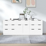 Homgoday Pack of 3 Sideboards valge puidust k&uuml;lgkapp Storage Cabinet kapis s&ouml;&ouml;gituba elutuba koridor ja k&ouml;&ouml;k Home Office m&ouml;&ouml;bel Buffet kapp 628
