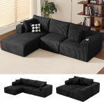 DURASPACE nurgadiivan L-kujuline diivan Boneless Foam Cloud Couches koos Chaise Longue'ga, kohev Pluusne Cord moodul diivanid elutuppa (Chaise Longue vasakule)