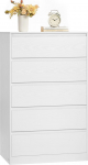 VASAGLE LTS605WE01 5 sahtliga kapp, sahtlikapp, riidekapp, pesukapp magamistuppa, 40 x 60 x 97,4 cm, kaasaegne Kailyn kollektsioon, lumivalge