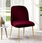 Katted Vintage k&ouml;&ouml;gi s&ouml;&ouml;gitoa toolidele Stretch Velvet Padded Seat Chair Cover koos kumera seljatoega ilma k&auml;etugedeta Set 2/4/6 Modern Office Chair Cover, punane vein, 4 t&uuml;kki