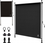 VOUNOT Klambrimarkiis Vertikaalne markiis 200 x 310 cm, vertikaalne markiis k&auml;epidemega, ei vaja puurimist, pikendatav privaatsusekraan r&otilde;dule, aeda ja terrassile, UV-kaitse ja veekindel, antratsiit