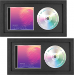 FramePro CD Display Frame 14,2 x 7,7 tolli allkirjastatud CD-kastid ja plaadihoidja seinamuusika kaunistamiseks t&otilde;elise klaasist musta matiga 2 Pack