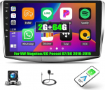 [2+64G] Android 13 autoraadio VW Magotan/CC/Passat B7/B6 2010-2015 koos Carplay Android autoga, 10-tolline puutetundlik raadio Bluetooth GPS WiFi FM/RDS Mirror Link + AHD tagantvaate kaamera ja mikrofoniga