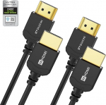 Stouchi &uuml;li&otilde;huke HDMI 2.1 kaabel 8K, 1,5 m, Hyper Slim HDMI 2.1 kaabel, &auml;&auml;rmiselt paindlik 8K HDMI kaabel, 10K / 8K120 / 4K120 / 144 Hz, eARC, HDR10 4:4:4, HDCP 2.2 & 2.3, Dolby, &uuml;hildub PS5 / Xbox / LG, 2 pakki.