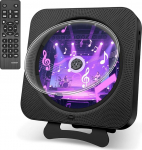 Bluetooth CD-m&auml;ngija, kaasaskantav CD-m&auml;ngija k&otilde;lariga, esikuvar, FM-raadio, CD-m&auml;ngija, sisseehitatud, toetab AUX/USB, taimer, k&otilde;rvaklapipesa kingituseks, koju, lastele, mustas toonis