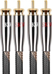 SKW Audiophiles RCA Audiokaabel, 2 x RCA kuni 2 x RCA kaabel OD 6 mm Audiophile RCA kaabel (3M, must)