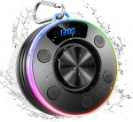 Veekindel Bluetooth du&scaron;ik&otilde;lar aja n&auml;iduga, IPX7 veekindel du&scaron;ik&otilde;lar, tugev bass, iminapakett ja konksuklamber, k&auml;ed-vabad funktsioon, muusikakast vannitoa jaoks, k&otilde;rge kvaliteediga