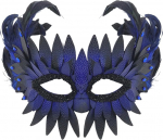 Cupimatch &ouml;&ouml;kull silmamask sulgede ja glitter servaga, must, punane, sinine, lilla, reguleeritav kunstnahast, poolmask elastse lindiga maskiballile, Halloweenile, karnevalile, cosplay'le, gootikale, unisexile