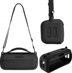 Silikoonist &uuml;mbris Bose Portable SoundLink Max k&otilde;larile, SoundLink Max kaasaskantav reisikott, kaitsev kandekott &otilde;larihmaga (must)