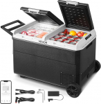 VEVOR 95 L Elektrische Kompressor K&uuml;hlbox, 12/24 V DC & 100-240 V AC Tragbare Autok&uuml;hlbox mit Rollen & Griff, Gefrierschrank bis -20&deg;C, Mini K&uuml;hlschrank f&uuml;r Auto, Wohnmobil, Lkw, Camping & Outdoor