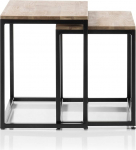 Robas Lund Coffee Table Side Table 50 x 40 cm and 45 x 37 cm Black
