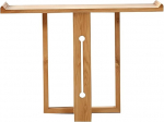 Konsolentisch mit Erh&ouml;htem Kopfteil, Console Table mit Dreieckiger St&uuml;tze, Geeignet f&uuml;r Flur und Wohnzimmer(Yellow,140x30x80CM/55x12x31IN)