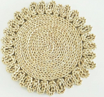LYVQZPWLRVerpflegung Matratzen, Tischsets, 25/30/33 cm, blumenf&ouml;rmige Boho-Rattan-Tischsets, nat&uuml;rliche handgewebte Tischsets, Maisschalen-Tischsets(Flower3,33cm)