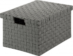Honey-Can-Do OFC-03703 Topeltkangast, kaane ja k&auml;epidemetega, 14 x 17,75 x 10,75-tolline, sool/pipar, kangas 35,56x45,09x27,3 cm.