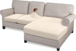 Granbest Pack of 3 High Stretch Sectional diivan istmepadja kate Chaise Lounge Cover L kuju diivan Elastne Spandex diivan kate libisemiskindla m&ouml;&ouml;bli kaitseks (2 istekohaga + Chaise, beež)
