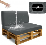 SYLC Outdoor Cover kaubaaluste pingi padi / istmepadi / aiam&ouml;&ouml;bel, sametist veekindel visked euro kaubaaluste istmepadja seljatoele (Hall-sinine, 2 t&uuml;kki (1 iste + 1 seljatugi))