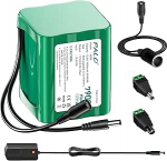 12,6 V 7900 mAh DC aku 12 V seadmetele koos toiteadapteri ja auto toiteadapteriga LED ribavalgustitele, ruuteritele, kaameratele, videokaameratele, raadiodele, DIY elektroonikatoodetele.