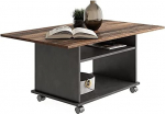 Azur kohvilaud Matera Artisan Oak Old Style Wheels Table koos kambriga (Matera Old Style Dark)