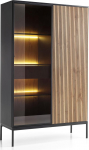 Komodee Laval WTSZ104 LED-valgustusega kapp, must, Wotan tamm, Lamella, laius 104 cm, k&otilde;rgus 166 cm, s&uuml;gavus 39 cm