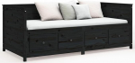 Tidyard p&auml;evavoodi Diivanvoodi K&uuml;lalisvoodi Diivanvoodi Diivanvoodi Diivanvoodi raam Diivanvoodi Puidust voodi Tooli Diivanvoodi 197,5 x 82 x 80 cm (L x S x K) koos sahtlitega, must
