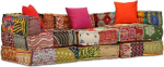 LAPOOH 3-kohaline modulaarne pouf, diivan, v&auml;ike diivan, diivan magamistoas, l&otilde;&otilde;gastav diivan, diivan, teismeliste tuba, Patchwork kangas